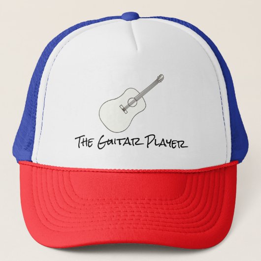アコースティックギタースケッチ、あなたのテキスト、帽子 キャップ (正面)