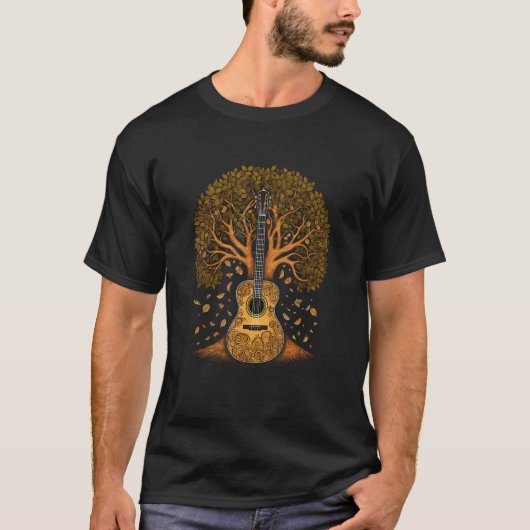 アコースティックギターツリーのライフギターツリー Tシャツ (正面)