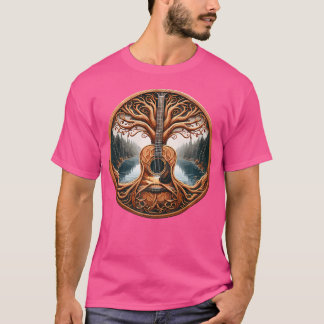 アコースティックギターツリーバイザレイクギタリスト Tシャツ
