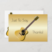アコースティックギターデザイン パーソナライズされた サンキューカード (正面/裏面)