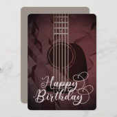 アコースティックギターハッピーバースデーフラットカード (正面/裏面)