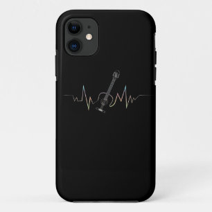 アコースティックギターハートビートクールデザインギフト iPhone 11 ケース