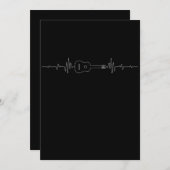 アコースティックギターハートビートバンド音楽ミュージシャン 招待状 (正面/裏面)