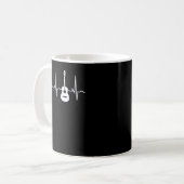 アコースティックギターハートビート コーヒーマグカップ (正面左)