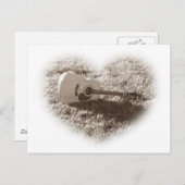 アコースティックギターハート ポストカード (正面/裏面)