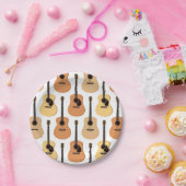 アコースティックギターパターン ペーパープレート (パーティー)