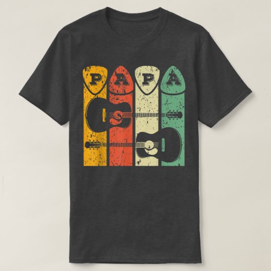 アコースティックギターパパおもしろいヴィンテージギター愛好家Fa Tシャツ (デザイン正面)