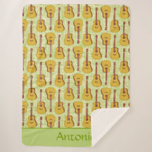 アコースティックギターパーソナライズされたシェルパブランケット