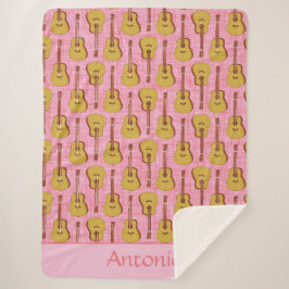 アコースティックギターパーソナライズされたシェルパブランケット シェルパブランケット