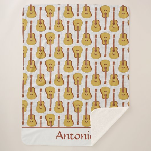アコースティックギターパーソナライズされたシェルパブランケット シェルパブランケット (正面)