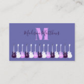 アコースティックギターパープルピンク音楽先生モノグラム 名刺 (正面)