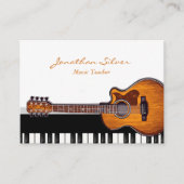 アコースティックギターピアノ鍵音楽先生 名刺 (正面)