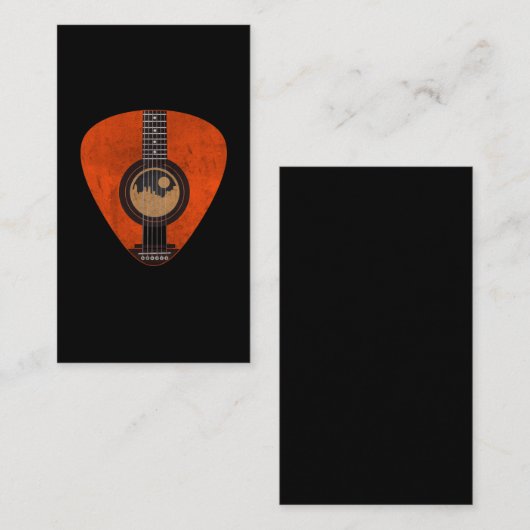 アコースティックギターピックミュージシャンギタリスト 名刺 (正面/裏面)