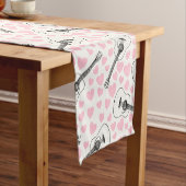 アコースティックギターピンクハート、ギタリスト結婚ズ ショートテーブルランナー (インサイチュ)