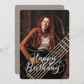 アコースティックギターフォト誕生日カード (正面/裏面)