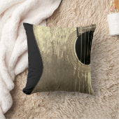 アコースティックギターブラック&ベージュミュージカル楽器 クッション (ブランケット)