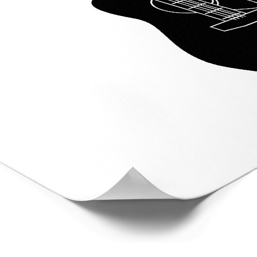 アコースティックギターブラック ポスター (角)