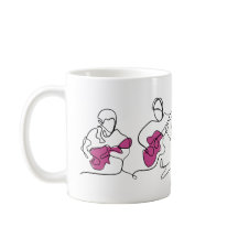 アコースティックギタープレーヤーのためのコーヒーマグ – ラインアート