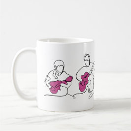 アコースティックギタープレーヤーのためのコーヒーマグ – ラインアート コーヒーマグカップ