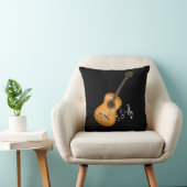 アコースティックギタープレーヤーミュージカルノートアートミュージシャン クッション (椅子)