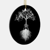 アコースティックギタープレーヤー自然ツリーミュージシャン音楽 セラミックオーナメント (右)