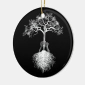 アコースティックギタープレーヤー自然ツリーミュージシャン音楽 セラミックオーナメント (左)