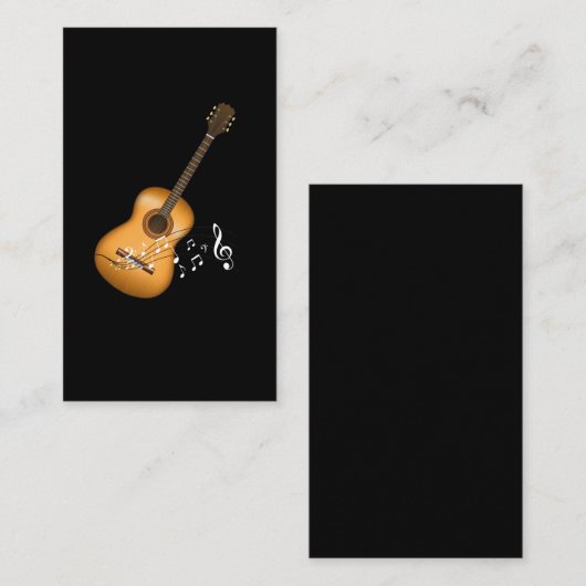 アコースティックギタープレーヤー音符アートミュージシャン 名刺