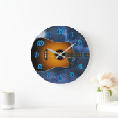 アコースティックギタープレーヤー ラージ壁時計 (ホーム)