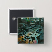 アコースティックギタープレーヤー 缶バッジ (正面&裏面)