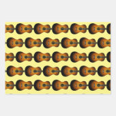 アコースティックギターミュージカルデザイン ラッピングペーパーシート (正面2)