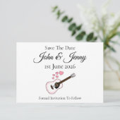 アコースティックギターミュージシャンウェディング日付を保存 (スタンド正面)