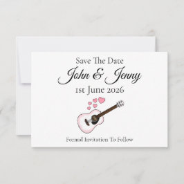 アコースティックギターミュージシャンウェディング日付を保存