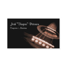 アコースティックギターミュージシャンブラウンビジネスカード