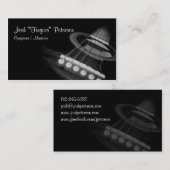 アコースティックギターミュージシャンブラックホワイトビジネスカード 名刺 (正面/裏面)