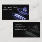 アコースティックギターミュージシャンブルービジネスカード 名刺 (正面/裏面)