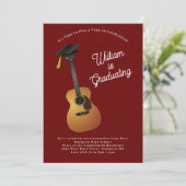 アコースティックギターミュージシャン卒業パーティー音楽 招待状 (スタンド正面)