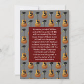 アコースティックギターミュージシャン卒業パーティー音楽 招待状 (裏面)