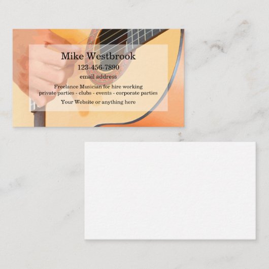 アコースティックギターミュージシャン芸人 名刺 (正面/裏面)