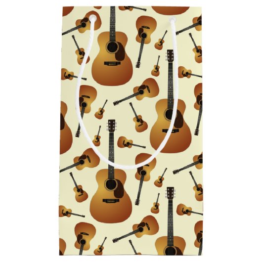 アコースティックギターミュージシャン音楽先生 スモールペーパーバッグ (正面)