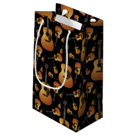 アコースティックギターミュージシャン音楽先生 スモールペーパーバッグ