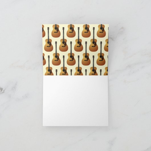 アコースティックギターミュージシャン音楽先生 ノートカード (内部)