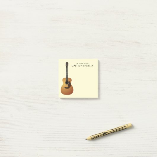 アコースティックギターミュージシャン音楽先生 ポストイット (デスク上)