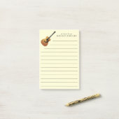 アコースティックギターミュージシャン音楽先生 ポストイット (デスク上)