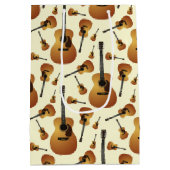 アコースティックギターミュージシャン音楽先生 ミディアムペーパーバッグ (裏面)