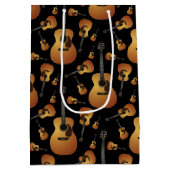 アコースティックギターミュージシャン音楽先生 ミディアムペーパーバッグ (裏面)