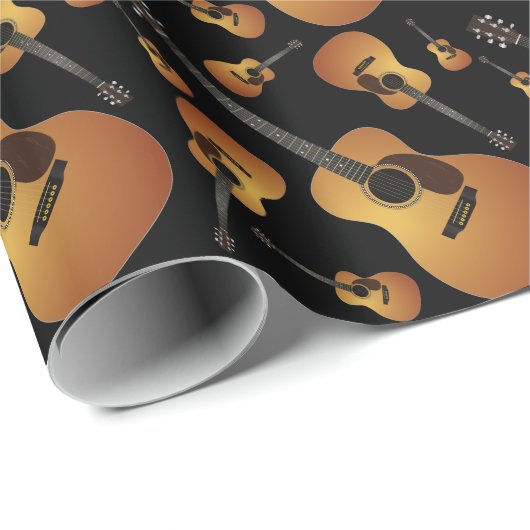 アコースティックギターミュージシャン音楽先生 ラッピングペーパー (ロールコーナー)
