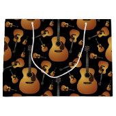 アコースティックギターミュージシャン音楽先生 ラージペーパーバッグ (正面)