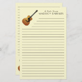 アコースティックギターミュージシャン音楽先生 便箋 (正面/裏面)