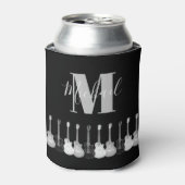 アコースティックギターモノクロアートモノグラム 缶クーラー (缶正面)