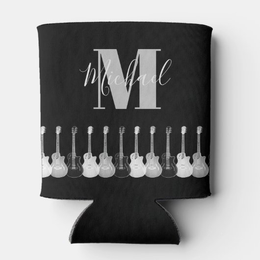 アコースティックギターモノクロアートモノグラム 缶クーラー (裏面)
